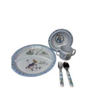 Beatrix Potter Peter Rabbit Child Feeding Cup Bowl Plate Utensils Set Lot